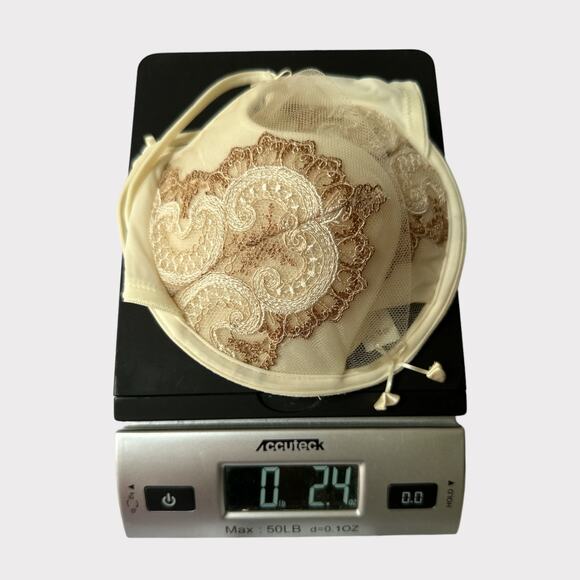 Ritratti Milano Demi Shell Cup Embroidered Padded Bra, Size 34B, Ivory - Picture 11 of 12